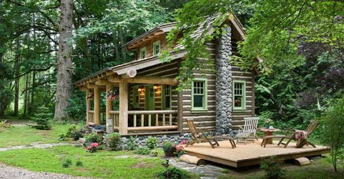 Log cabin in the forest