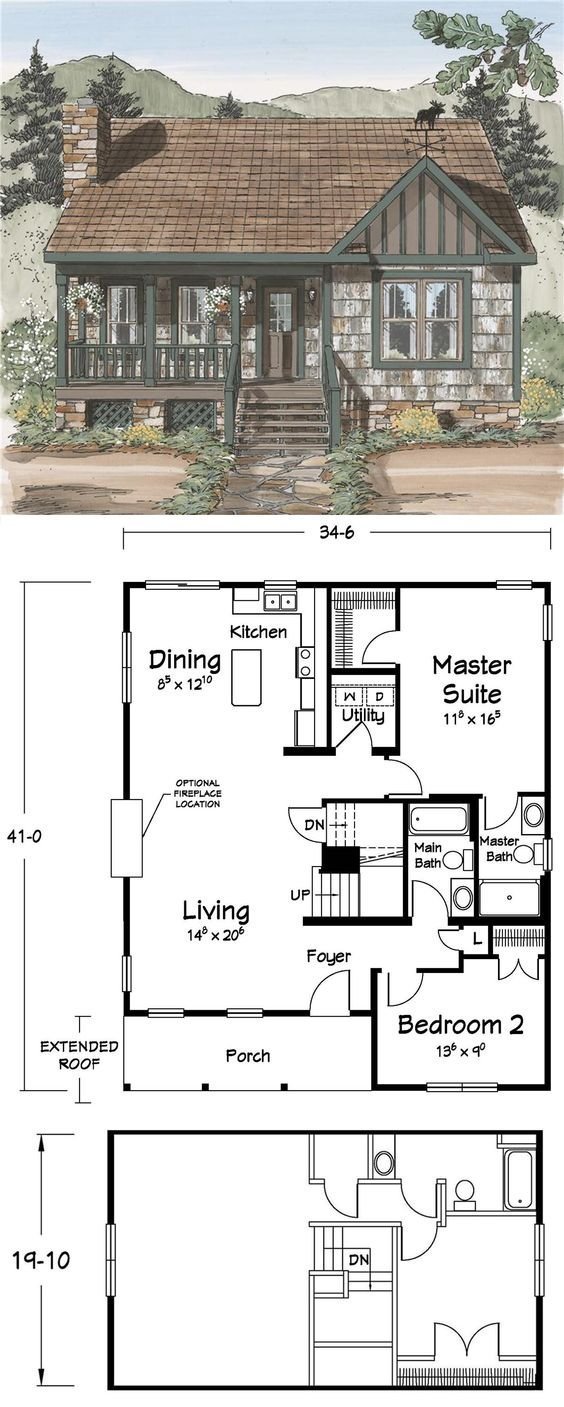 Cozy cabin floor plan