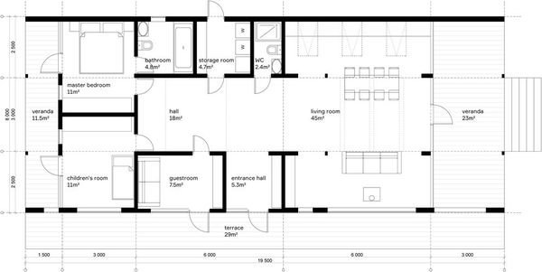 Prefab cabin floor plan