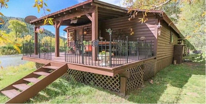 Riverside Log Cabin In Colorado For Sale