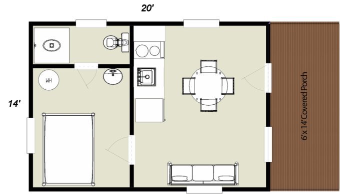 Serenity log cabin floor plan