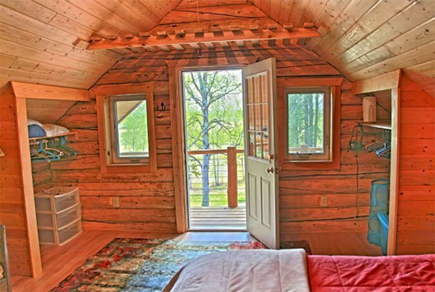 Alaska log cabin interior