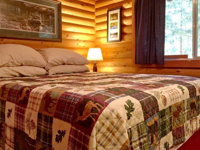 Cozy cabin bedroom