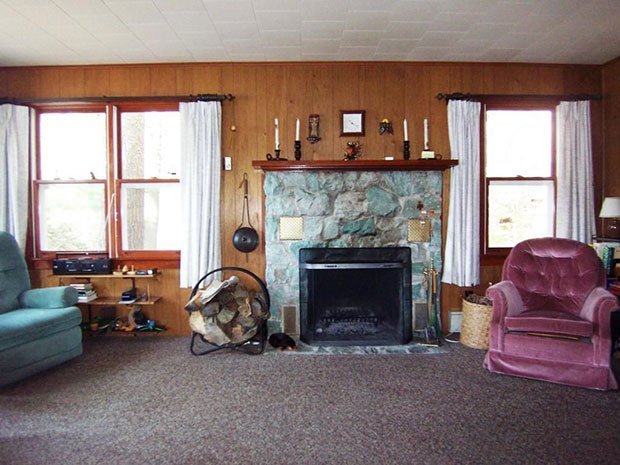 Lakefront cabin interior