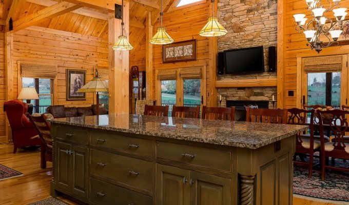 Log home interior