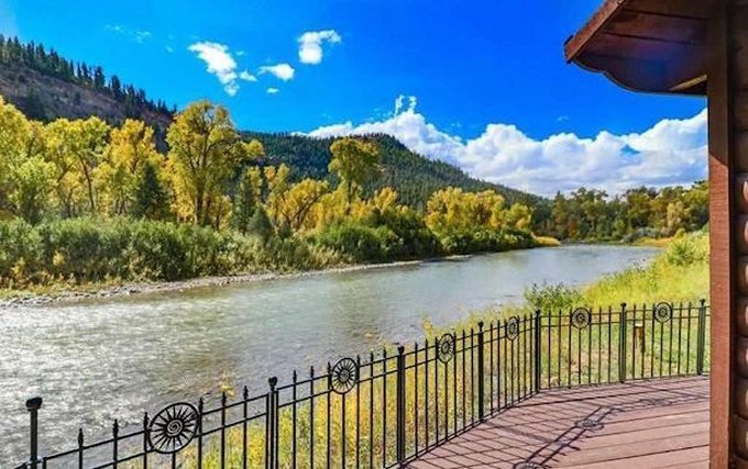 Riverside log cabin