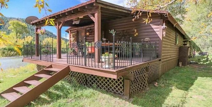 Riverside Log Cabin In Colorado For Sale