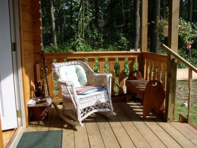 Serenity log cabin porch