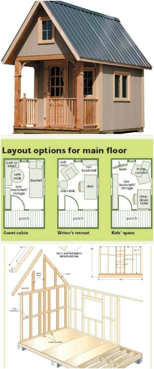 Free Wood Cabin Plans from The Classic Archives