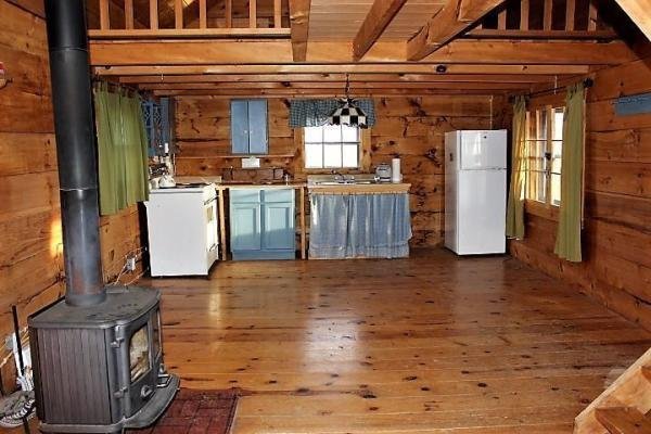 Amish log cabin interior