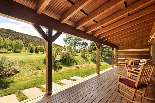 Log cabin porch