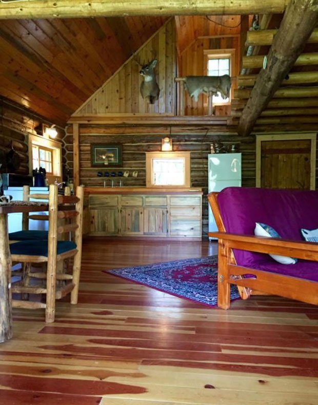 Montana log cabin interior