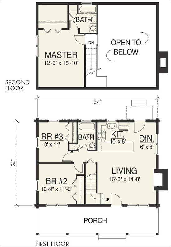 log cabin floor plans with 2 master suites