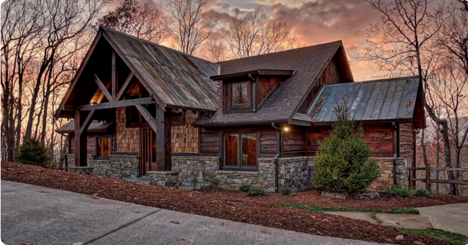 This Log House Is A Rustic Masterpiece With Details Such As Live Edge Siding