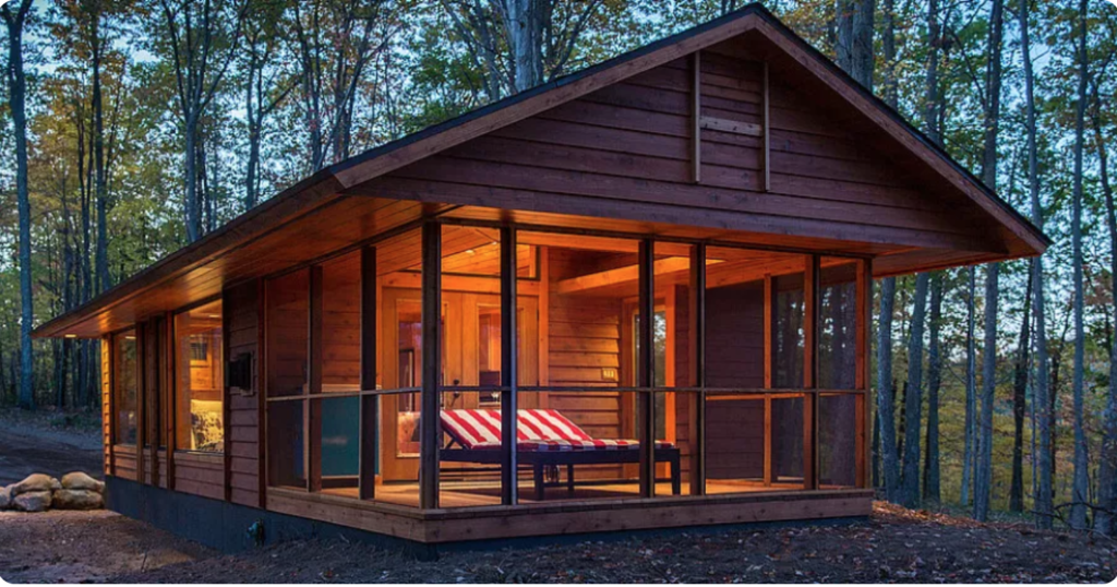 392-Square-Foot Tiny Cabin With Large Covered Porch