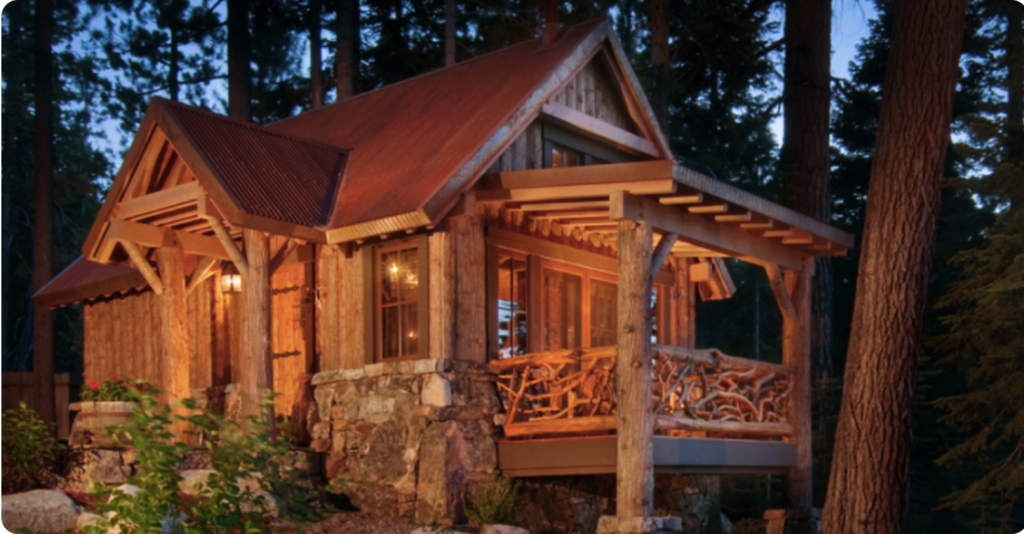 Handcrafted Log House With A Warm, Cozy Interior