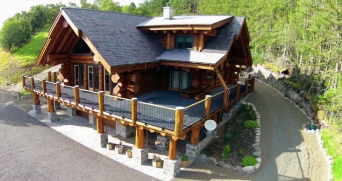 Watch This Awesome Aerial Video Of A Beautiful Log Home